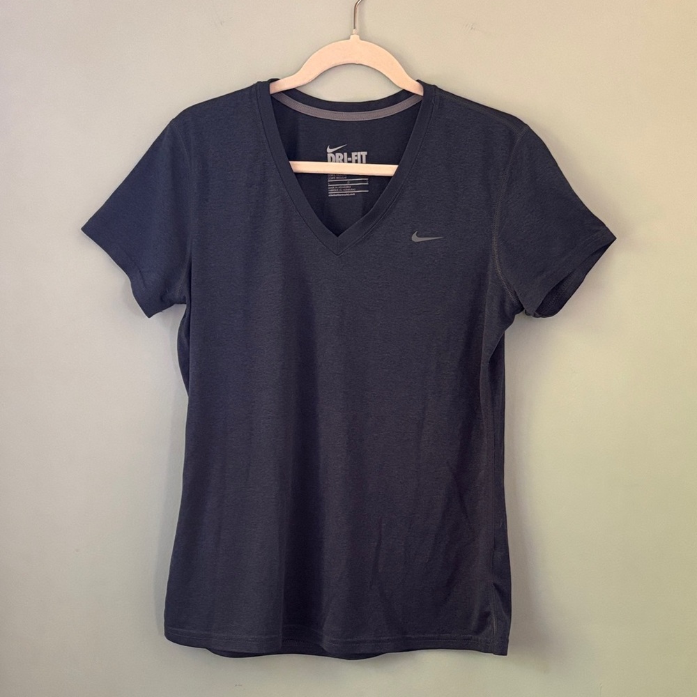 Nike Women's Dri-FIT Navy V-Neck Tee